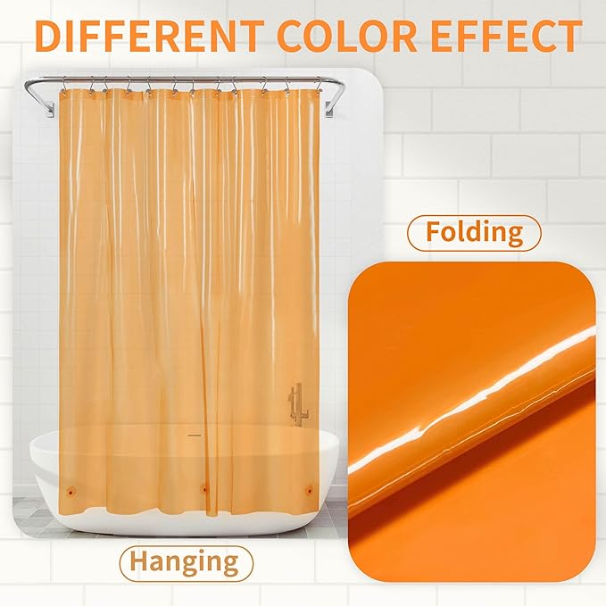 Barossa Design Clear Orange Shower Curtain Liner - Image 2