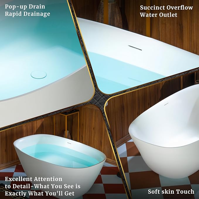 WOODBRIDGE 55 in. x 31.5 in. Stone Resin Luxury Contemporary Solid Surface - Image 7