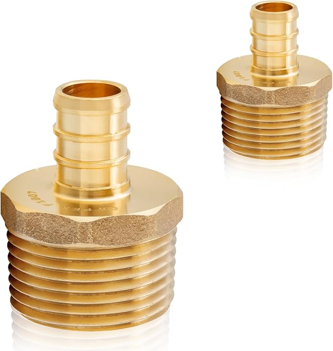 HeSun 50-Pack PEX Fittings, 1/2" PEX x 3/4" Male NPT, Brass Pex Male Adapter by HeSun