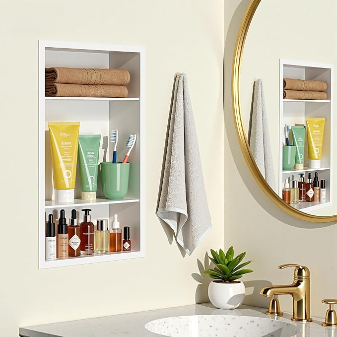 Stainless Steel Recessed Medicine Cabinet Bathroom Medicine Wall Niche Shower - Image 2