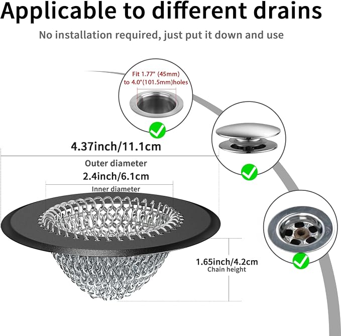 TRAPMATE Shower Hair Drain Catcher, Easy Clean Bathtub Drain Hair Catcher - Image 2