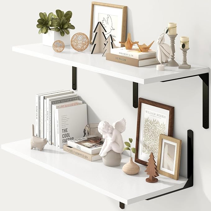 Fun Memories Floating Shelves for Wall, 12 Inch Deep Floating Shelves Set of 2 by FunMemories