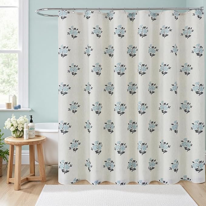 ORTIGIA Linen Blue Shower Curtains by ORTIGIA