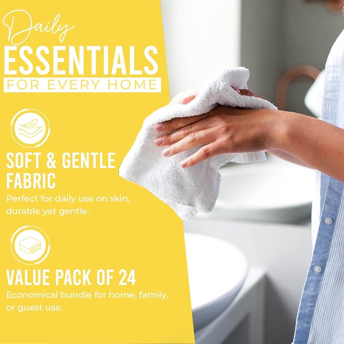 DAN RIVER 24 Pack Wash Cloths for Showering - Image 3