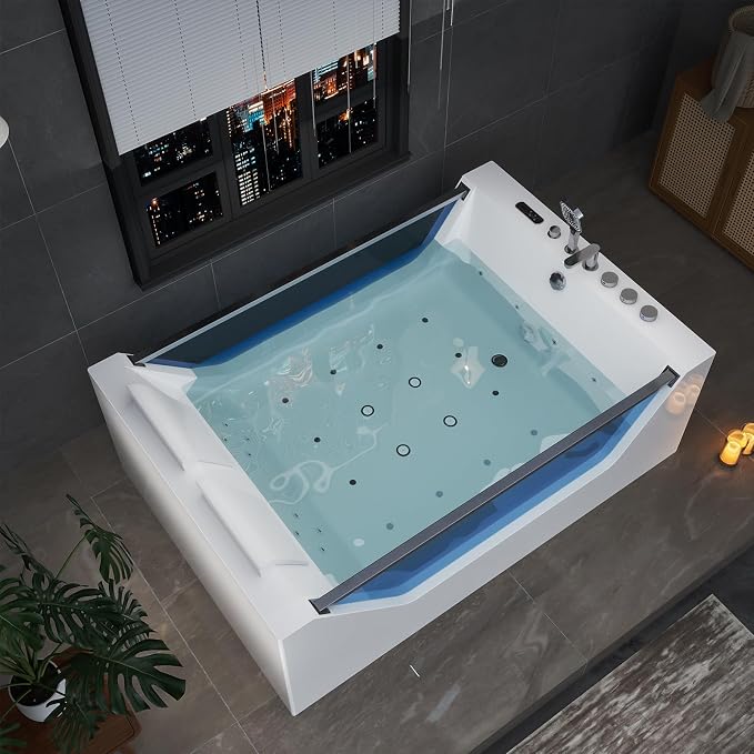 Empava PRO Series 71"x48" Whirlpool Tub | Heated Bubble Spa - Image 4
