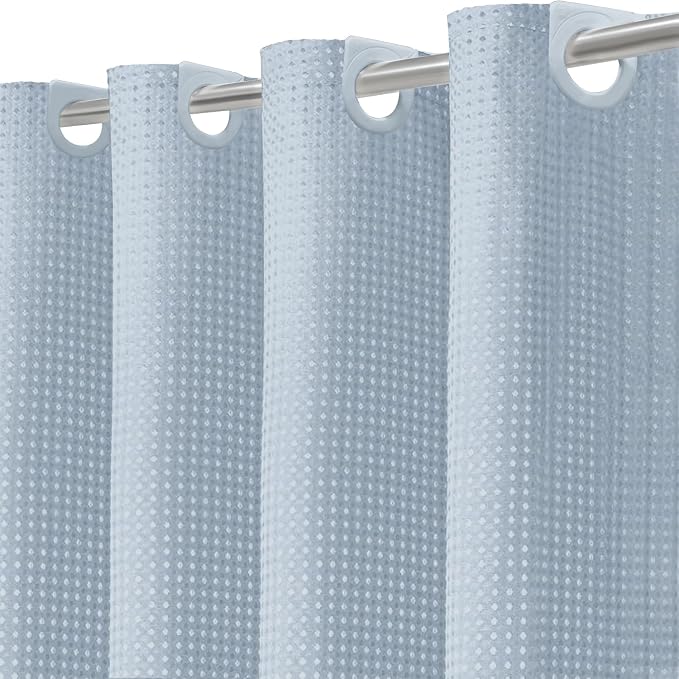 Inhousolu No Hook Waffle Weave Shower Curtain by INHOUSOLUHOMEDECOR