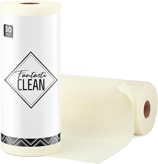 Fantasticlean Microfiber Cleaning Cloth Roll -30 Pack, Tear Away Microfiber by Fantasticlean
