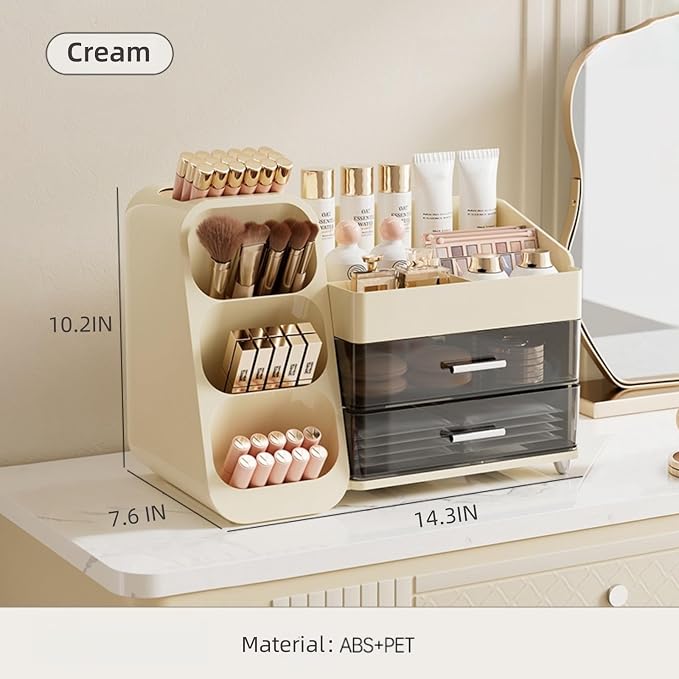Makeup Organizer with Drawers for Vanity, Spacious Cosmetic Display Case - Image 2