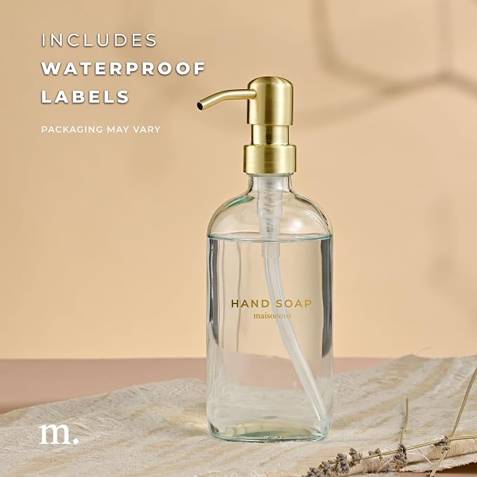MaisoNovo Soap Dispenser 1-Piece Set | 16.9oz Clear Bottles - Image 6