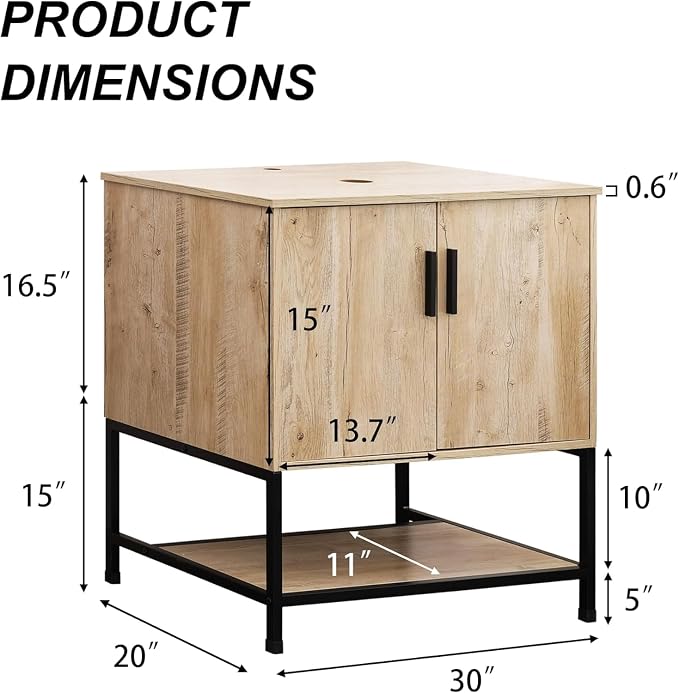UEV Rustic Oak 30" Bathroom Vanity - Image 2