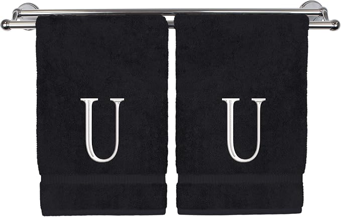 Monogrammed Hand Towel, Personalized Initial Gift, Extra Absorbent 100% Turkish by BareCotton