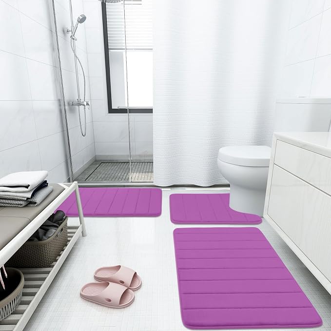 Buganda Memory Foam Bath Mat, Ultra Soft and Non-Slip Bathroom Rugs, Water - Image 6