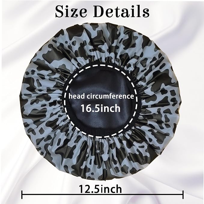 Shower Cap for Women, Shower Caps Reusable Waterproof, Large Plastic Satin - Image 5