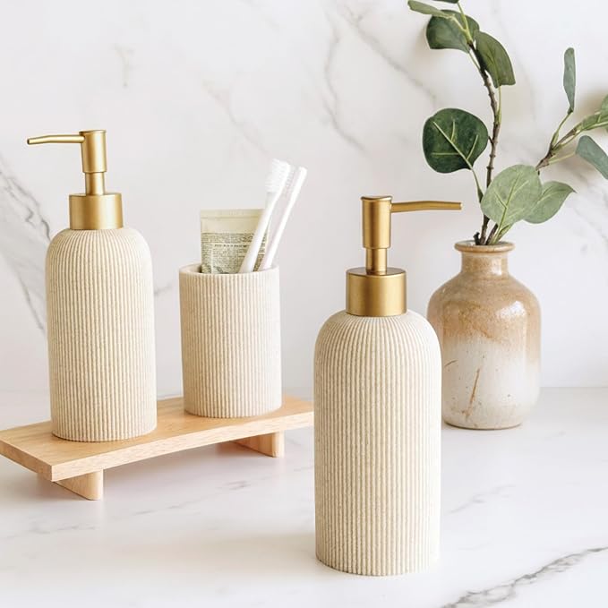 Lunestella Sand Beige Hand Soap Dispenser - Image 5
