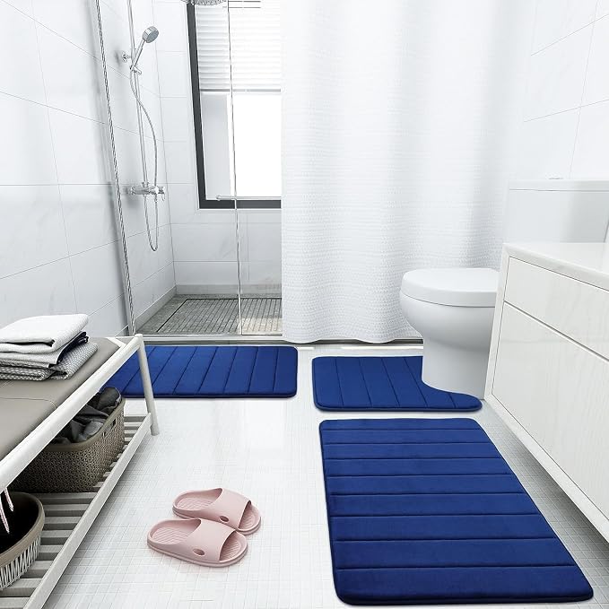 Buganda Memory Foam Bath Mat, Ultra Soft and Non-Slip Bathroom Rugs, Water - Image 6