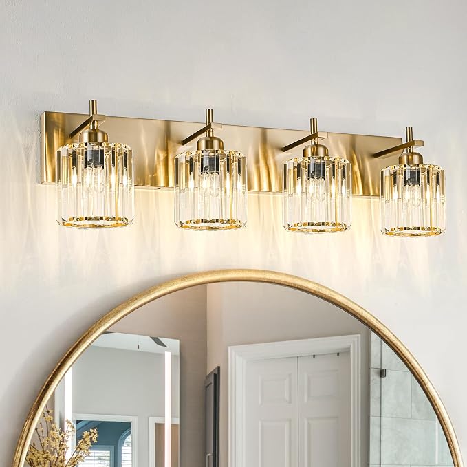 Modern Crystal Bathroom Vanity Lights, Crystal Wall Lighting by HUOKU