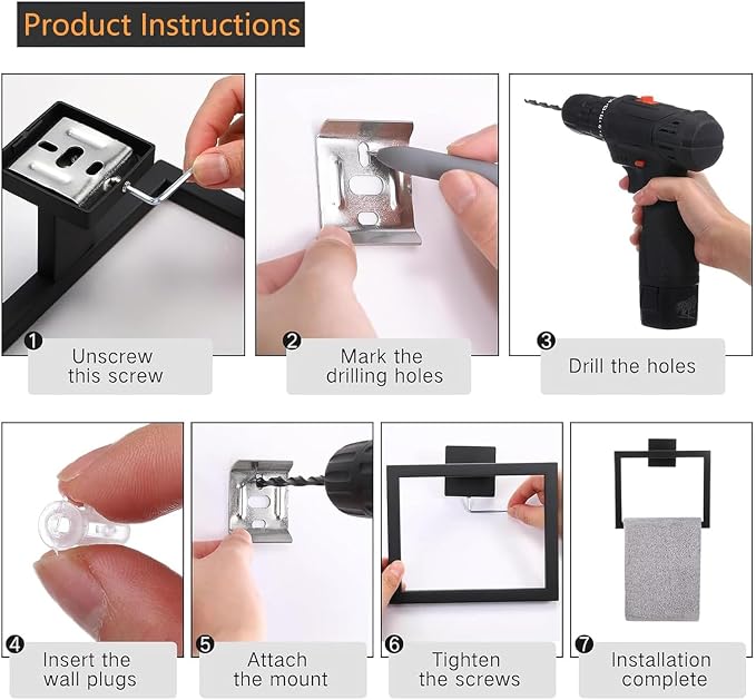5 Piece Bathroom Towel Bar Set - Image 7