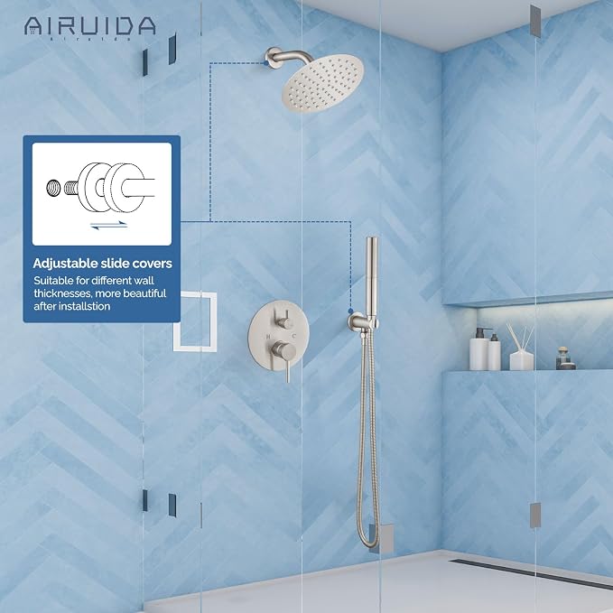 Airuida Shower Fixtures 2 Functions Shower Faucet Set Wall Mounted - Image 3