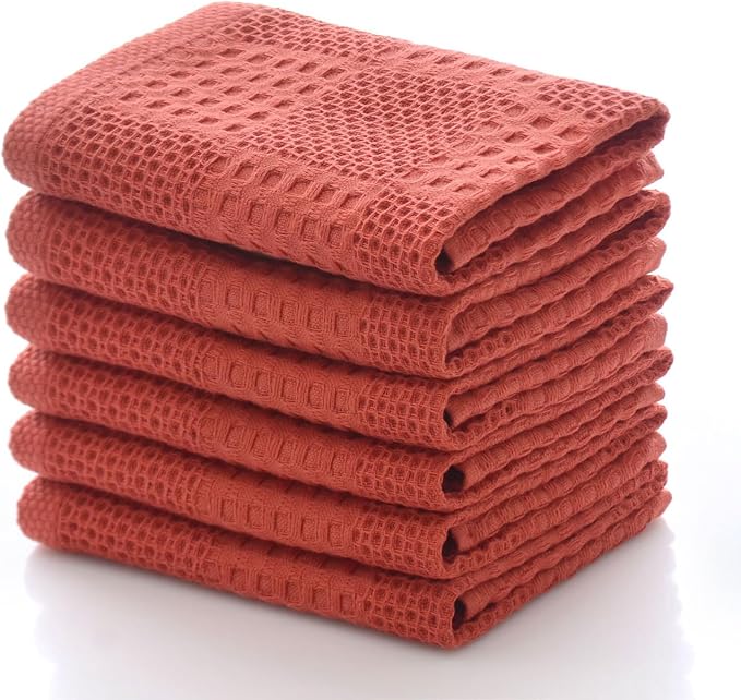 Waffle Weave Cotton Washing Cloth Ultra Soft and Absorbent Washcloths by FUNTALE