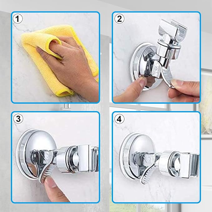 Adjustable Shower Head Holder, Suction Cup Handheld Shower Bracket, Removable - Image 4