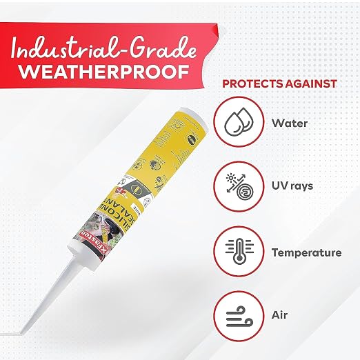 XFasten White Silicone Caulk Bulk 10.1oz Odorless 100% Silicone Paintable - Image 2
