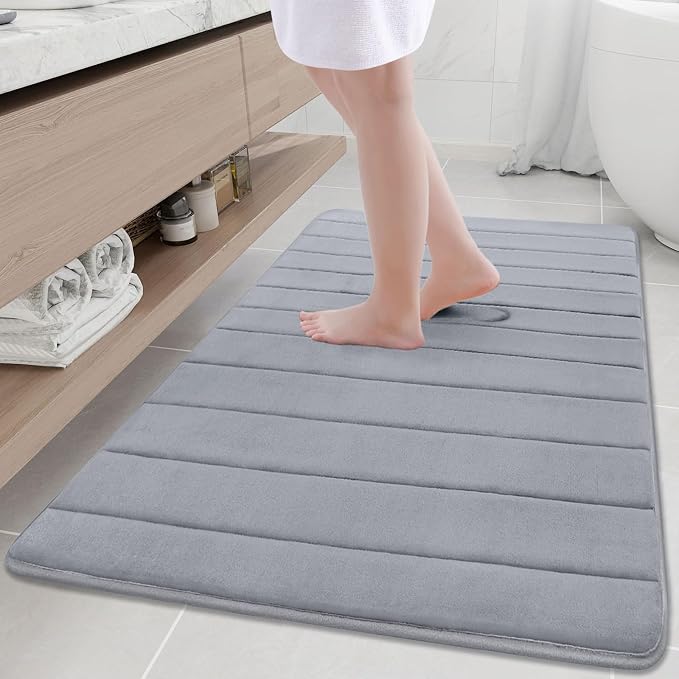 Buganda Memory Foam Bath Mat, Ultra Soft and Non-Slip Bathroom Rugs, Water by Buganda