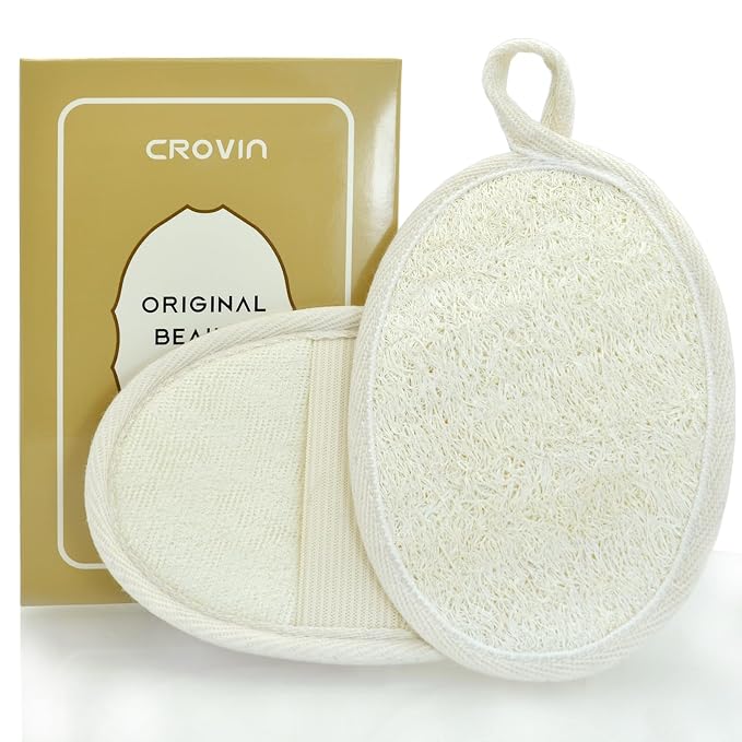 Natural Loofah Exfoliating Body Scrubber, Made by CROVIN