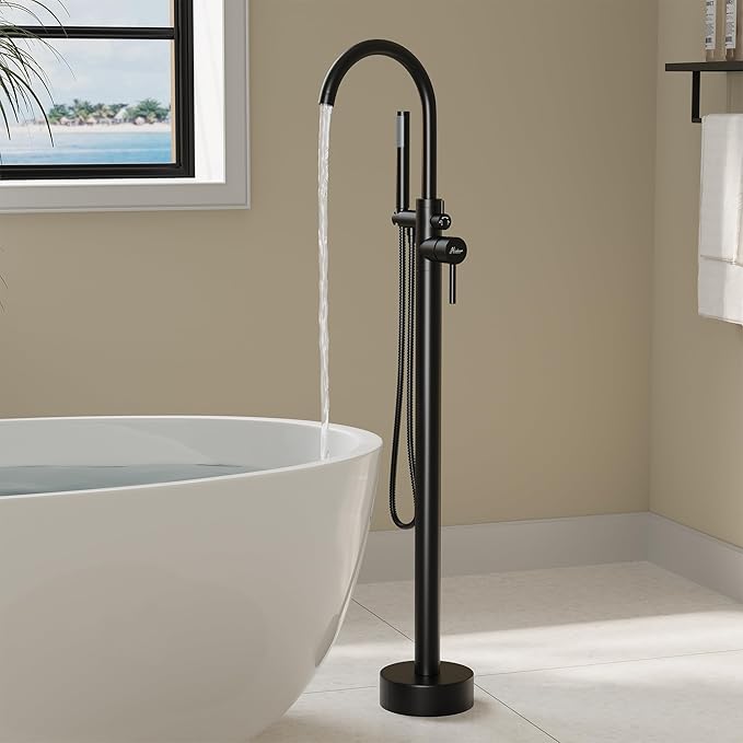 Freestanding Bathtub Faucet, Floor Mount Bathtub Faucet by FocusonKitchenBathroom