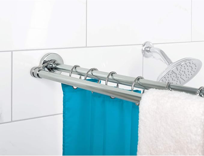 Zenna Home Rustproof Double Shower Curtain Rod, Double Shower Rod, No Drill - Image 2