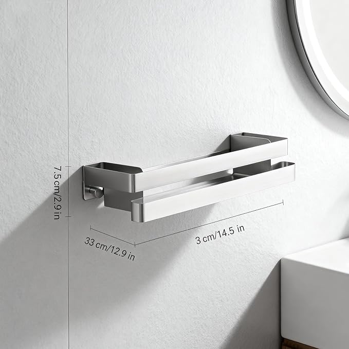 No Drilling Shower Caddy Adhesive Rustproof Bathroom Organizers and Storage - Image 2