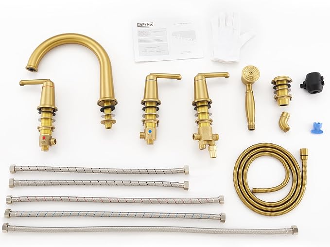 Roman Tub Faucet Set with Hand Shower, KRUZOO Bathtub Faucet Set Trim Kit with - Image 8