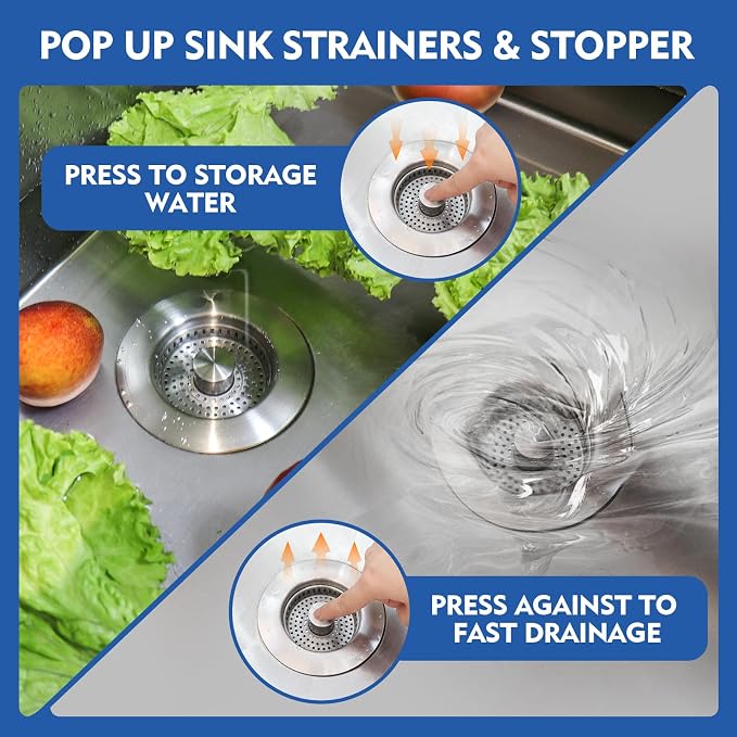 Upgraded 3 in 1 Kitchen Sink Drain Strainer - Image 2