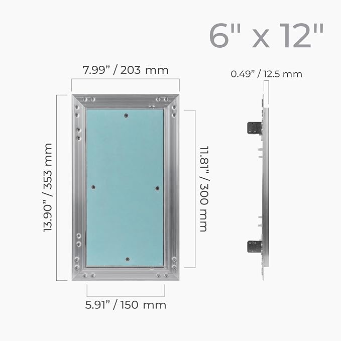 6" x 12" Drywall Access Panel – Waterproof Aluminum Frame Gypsum Hatch – Wall & - Image 3
