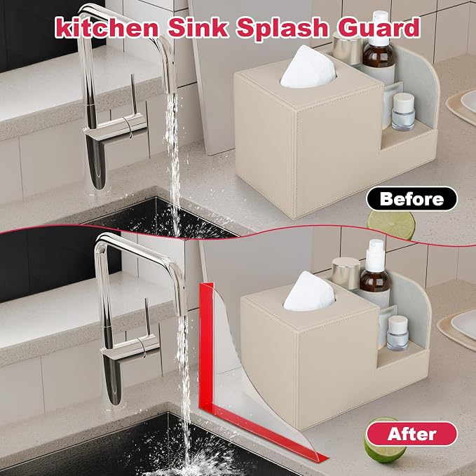 4-Pack Clear Acrylic Shower Splash Guards – Self-Adhesive Waterproof Corner - Image 7