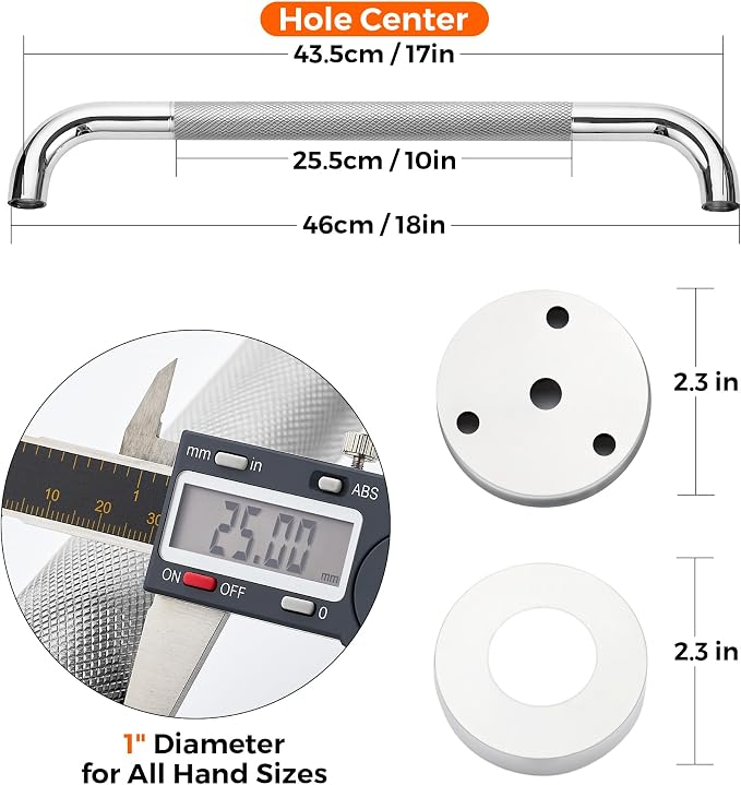 Grab Bars for Shower, 1 Pack 18-Inch Anti Slip Shower Handles for Elderly - Image 4