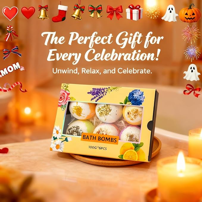 Natural Dried Flower Bath Bombs Gift Set - Image 5