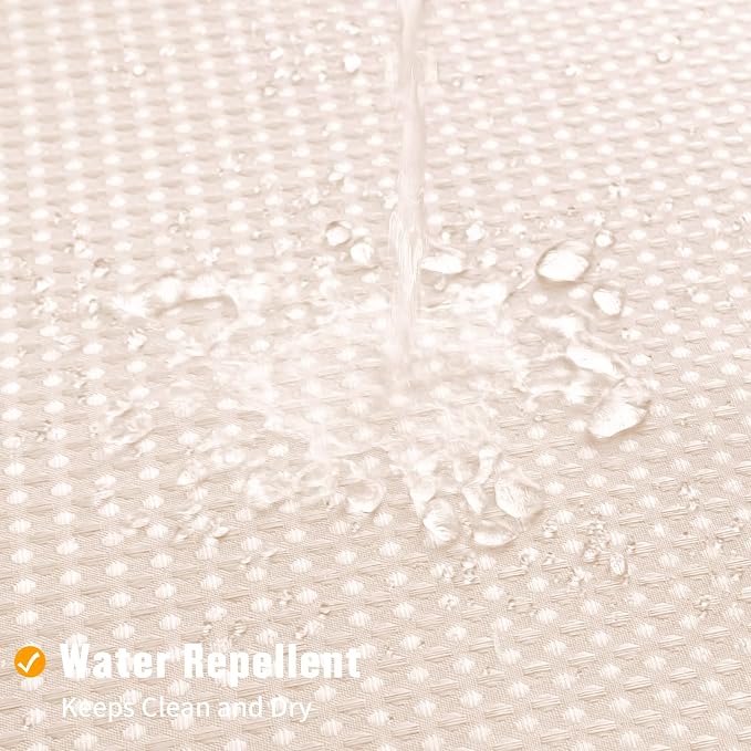 MitoVilla No Hooks Needed Pink Waffle Shower Curtain Liner Set, Modern Waffle - Image 6
