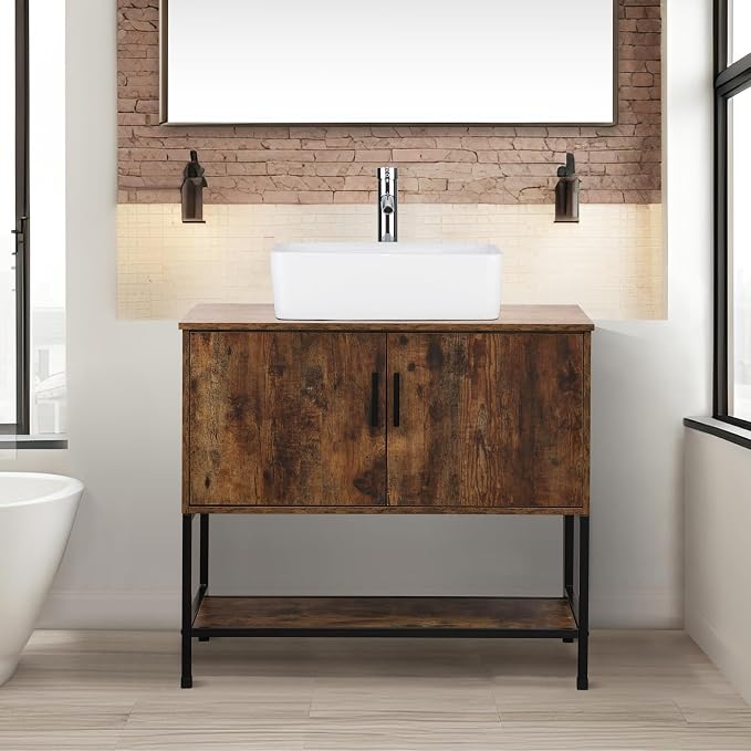 UEV Rustic Brown 36" Bathroom Vanity by YourHomeExcellentVendor
