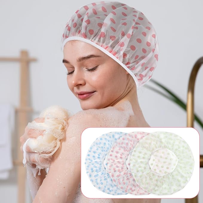 15 Pcs Large Plastic Shower Caps - Image 6