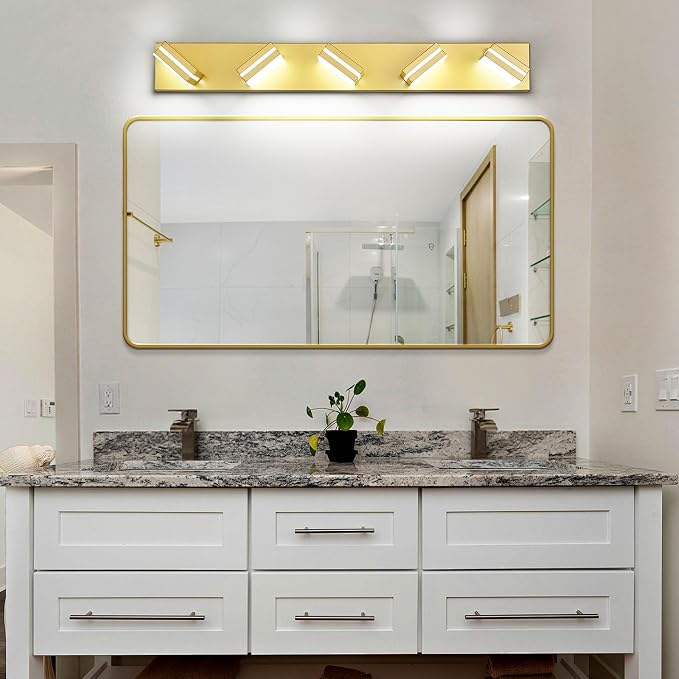 Modern LED Bathroom Lights Fixtures, Metal Gold Acrylic Wall Lighting, Vanity - Image 6
