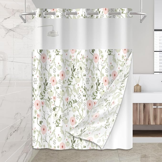 No Hook Shower Curtain Set by Mightree