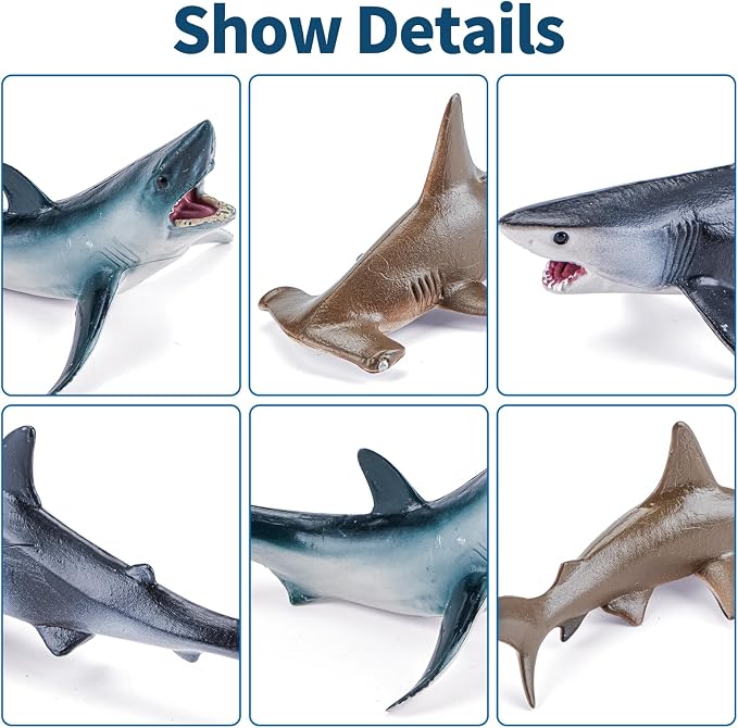 10PCS 5-6" Sea Animal Toys for Toddlers, Bath Ocean Animal Whale Shark - Image 5