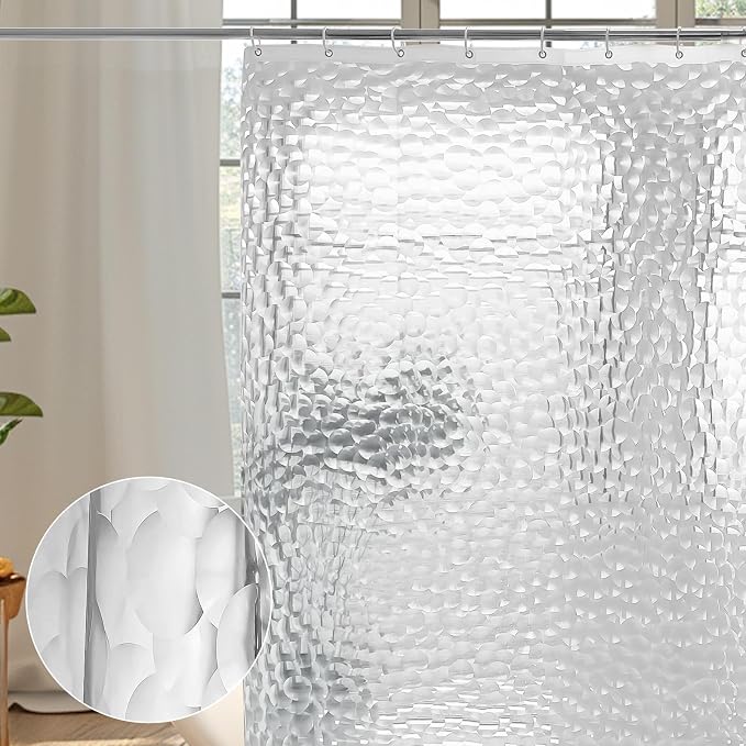 WELTRXE Extra Long Shower Curtain Liner, 72x78 Inch 3D Clear Bubble Heavy Duty - Image 7