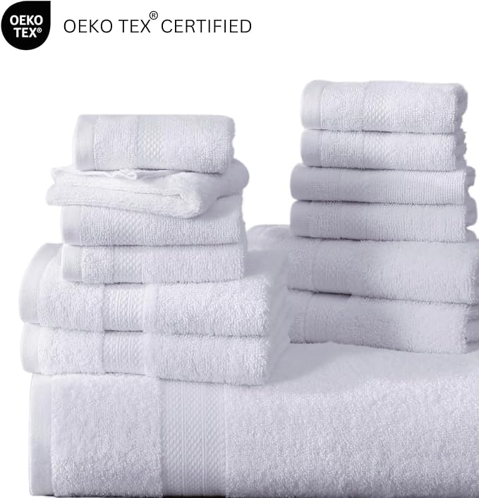 LANE LINEN 100% Cotton Luxury White Bath Towels - Image 7