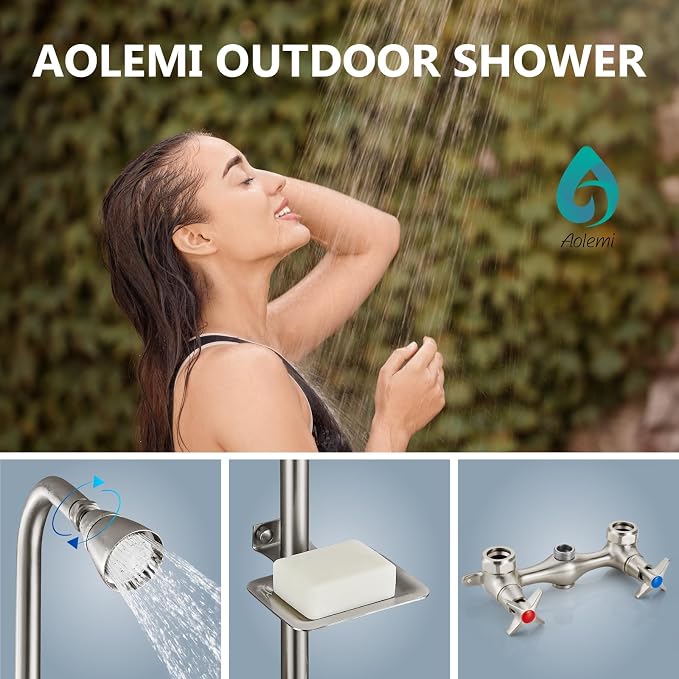 Aolemi Outdoor Shower Kit, Outdoor Shower Fixtures Faucet System - Image 2