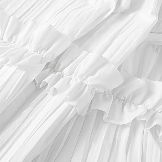 ROSERY No Hook Ruffle Shower Curtain - Image 3