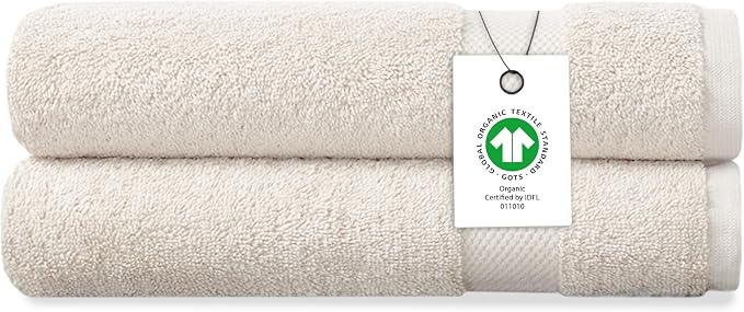 Delara Organic Cotton Luxuriously Plush Hand Towel Pack of 2 | GOTS & OEKO-TEX by Delara