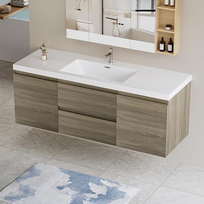 Floating Vanity Bathroom, 60 Inch Bathroom Vanity - Image 7