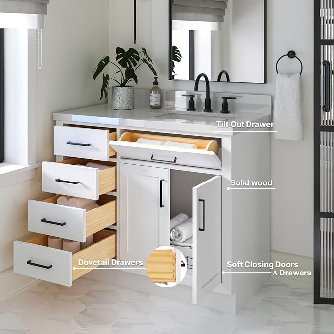 ARIEL Bathroom Vanity 43" White - Image 3