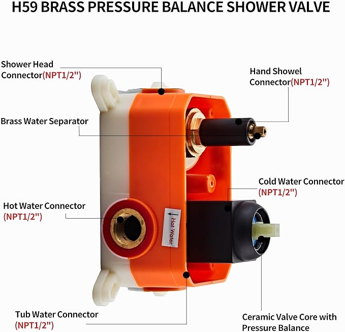 12 inch Matte Black Shower System - Image 3